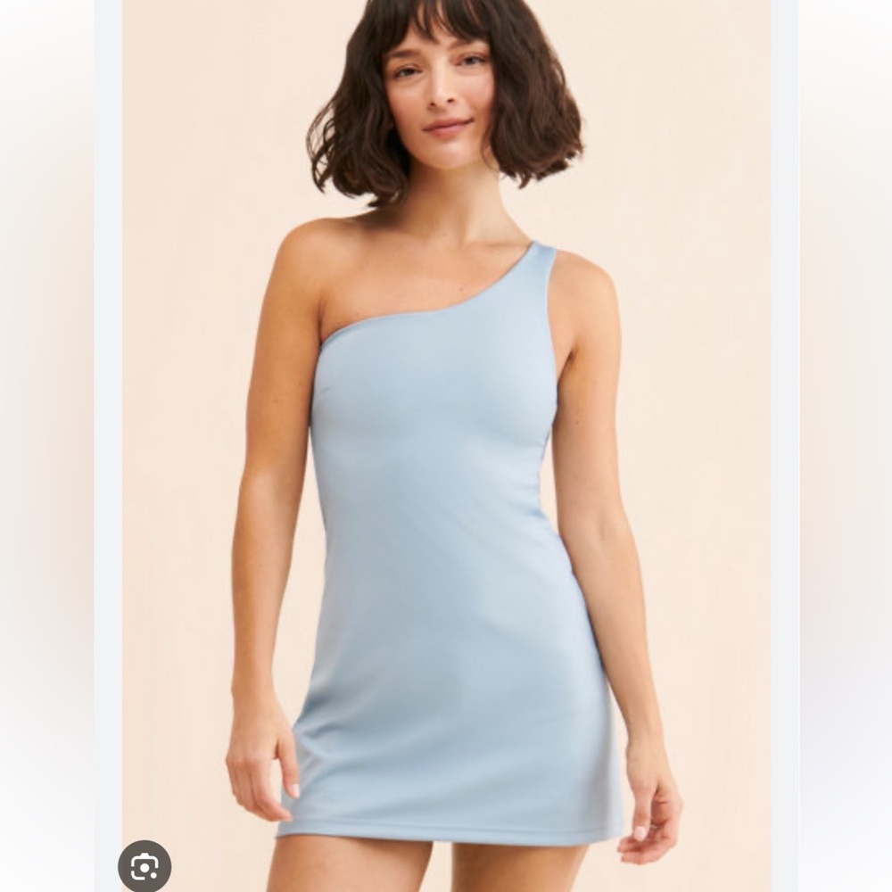 Playground Active City One-Shoulder Tennis Dress Light Blue Womens Sz XS